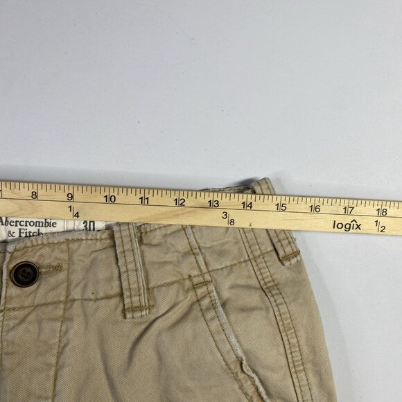 Abercrombie Fitch Shorts 30 Cargo Distressed Heavy Y2K Button Drawstring - Picture 10 of 13